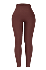 Women High-Waist Ribbed High-Waist Leggings