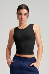 Women Fixed-Cup Ruching Quick-Dry Workout Sports Bra