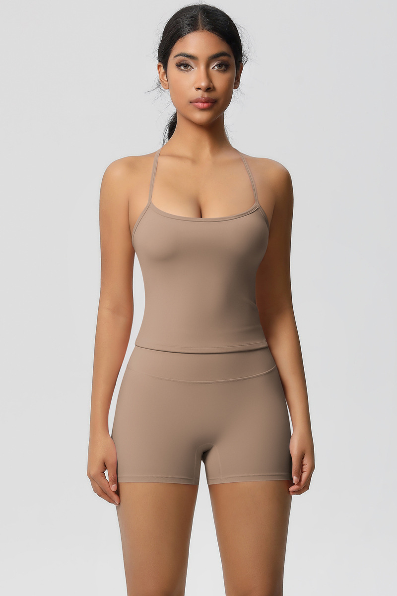 Women Workout Set: Quick Dry Sports Bra + High Waist Shorts