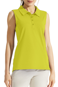 Women's Sleeveless Honeycomb Polo Golf Tennis Athletic Top
