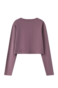 Women's 100% Cotton Washed Cropped Patchwork Cut Sweatshirt