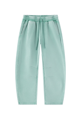 Unisex Fall Fleece Elastic Waist Curved Wide Leg Sweatpants