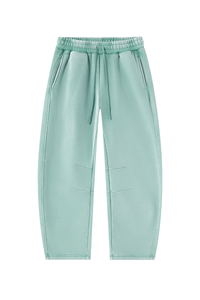 Unisex Fall Fleece Elastic Waist Curved Wide Leg Sweatpants