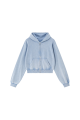 Unisex Fall Campus Cropped Zip Up Hooded Jacket