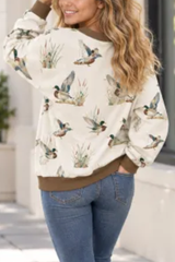 Women's Fall Custom Appliqué Embroidery Oversize Sweatshirt