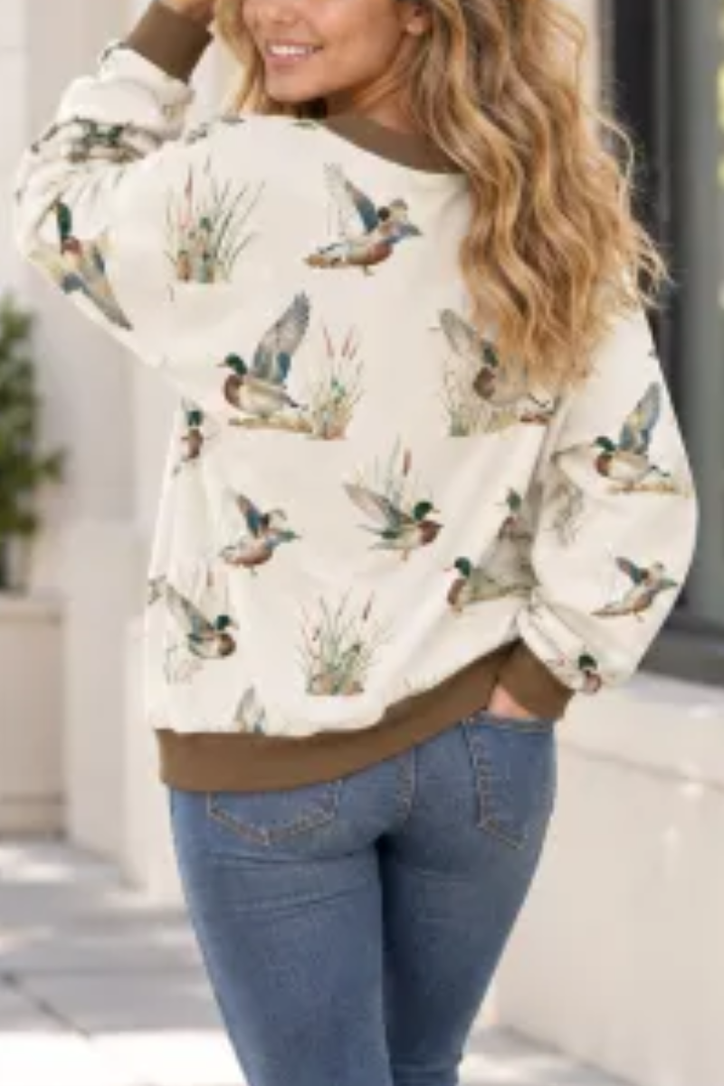 Women's Fall Custom Appliqué Embroidery Oversize Sweatshirt