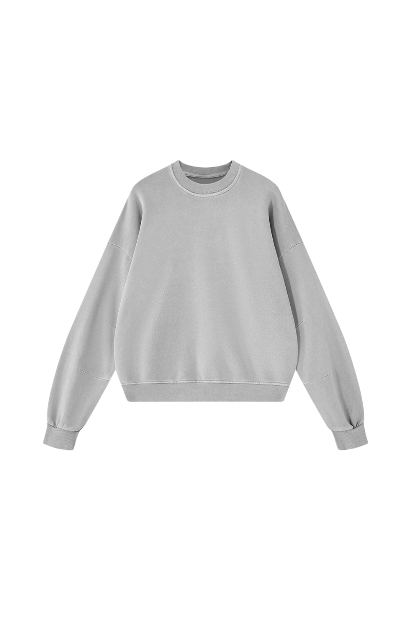 Unisex Fall 100% Cotton Streetwear Washed Relaxed Pullover