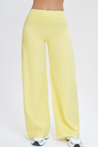 Women's High Waist V-Seam Butt Lifting Draped Wide Leg Pants