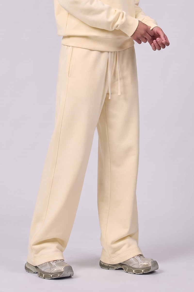 Unisex Fall Drawstring Side Pocket Wide Leg Sweatpants