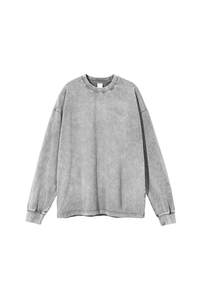 Unisex 100% Cotton Fall Vintage Washed Oversized Pullover