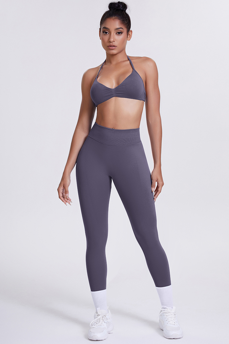 Women's Seamless Sports Bra Athletic Leggings Two-Piece Set
