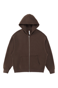 Unisex Fall 350G  Fleece Zip Up Relaxed  Solid Jacket