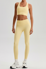 Women's Bare Feel  Cross Back Bra & High Waist Leggings Set
