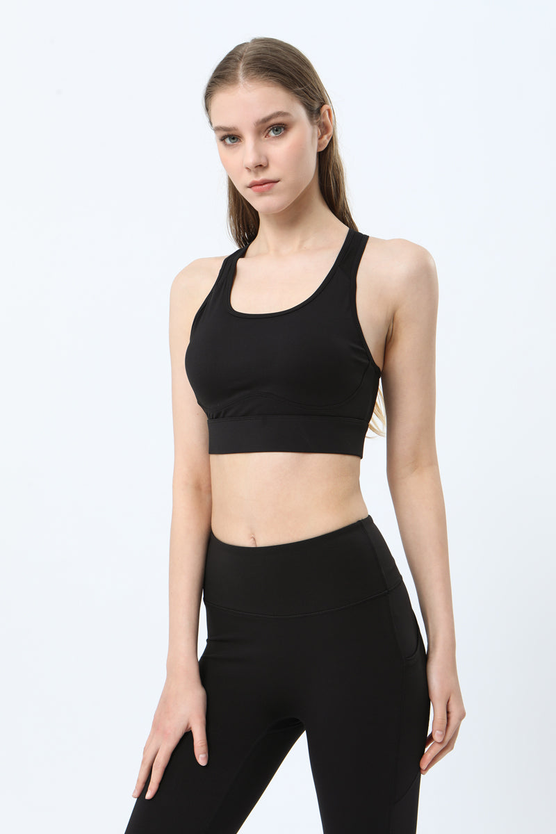 Back Button Adjustable sports Bra