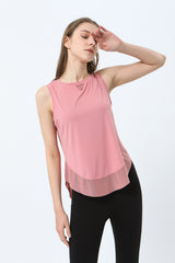 Solid Mesh Insert  Tank Top