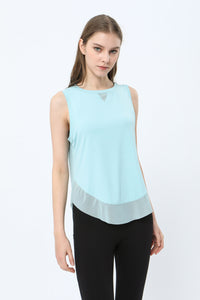 Solid Mesh Insert  Tank Top