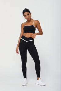 2 Pcs Set Women'S Color Contrast Yoga Bra + Yoga Leggings