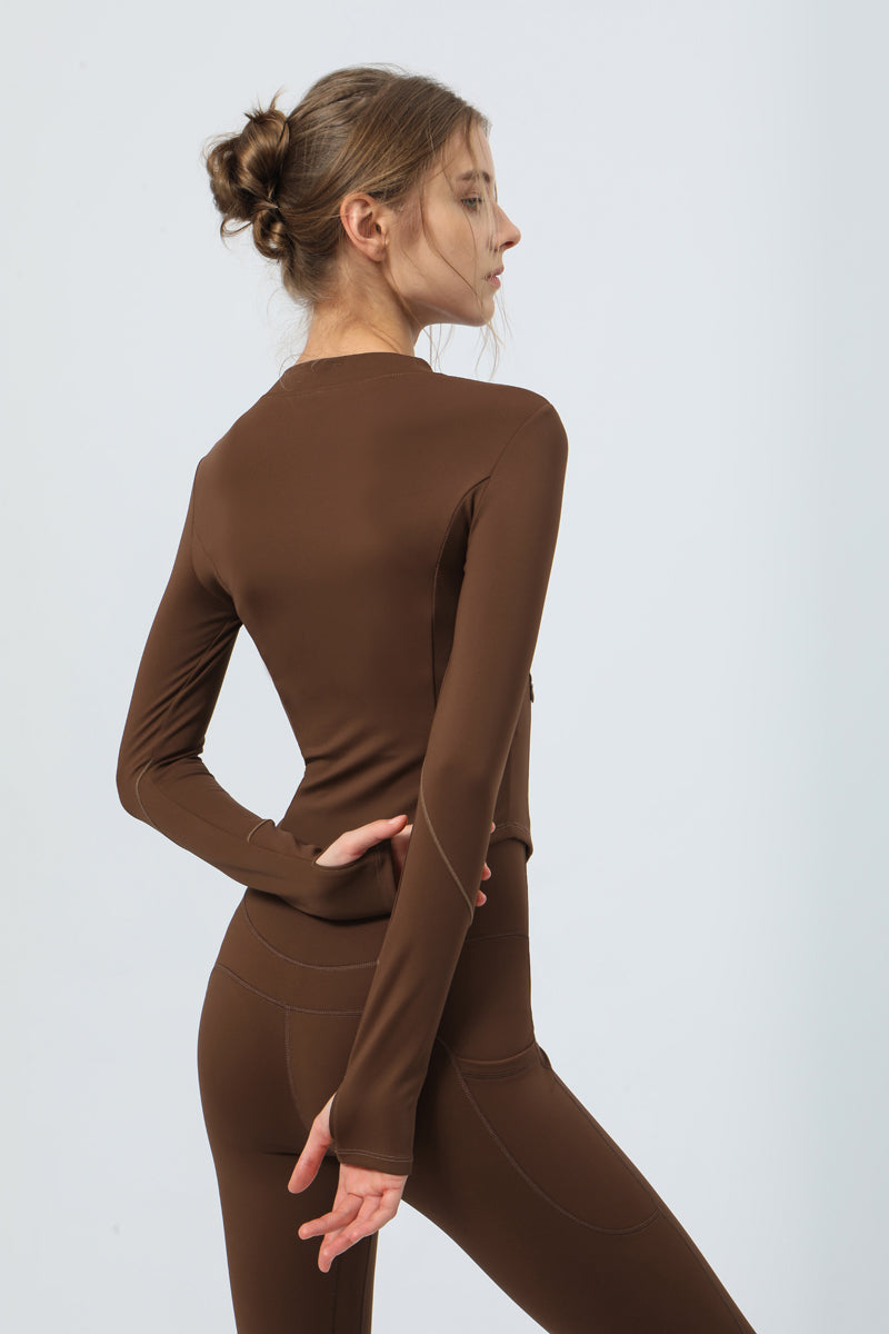 Women's Long-Sleeved Double Zipper perfermance Jacket