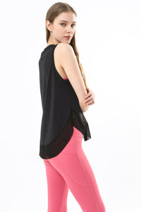 Solid Mesh Insert  Tank Top