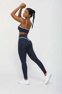 2 Pcs Set Women'S Color Contrast Yoga Bra + Yoga Leggings