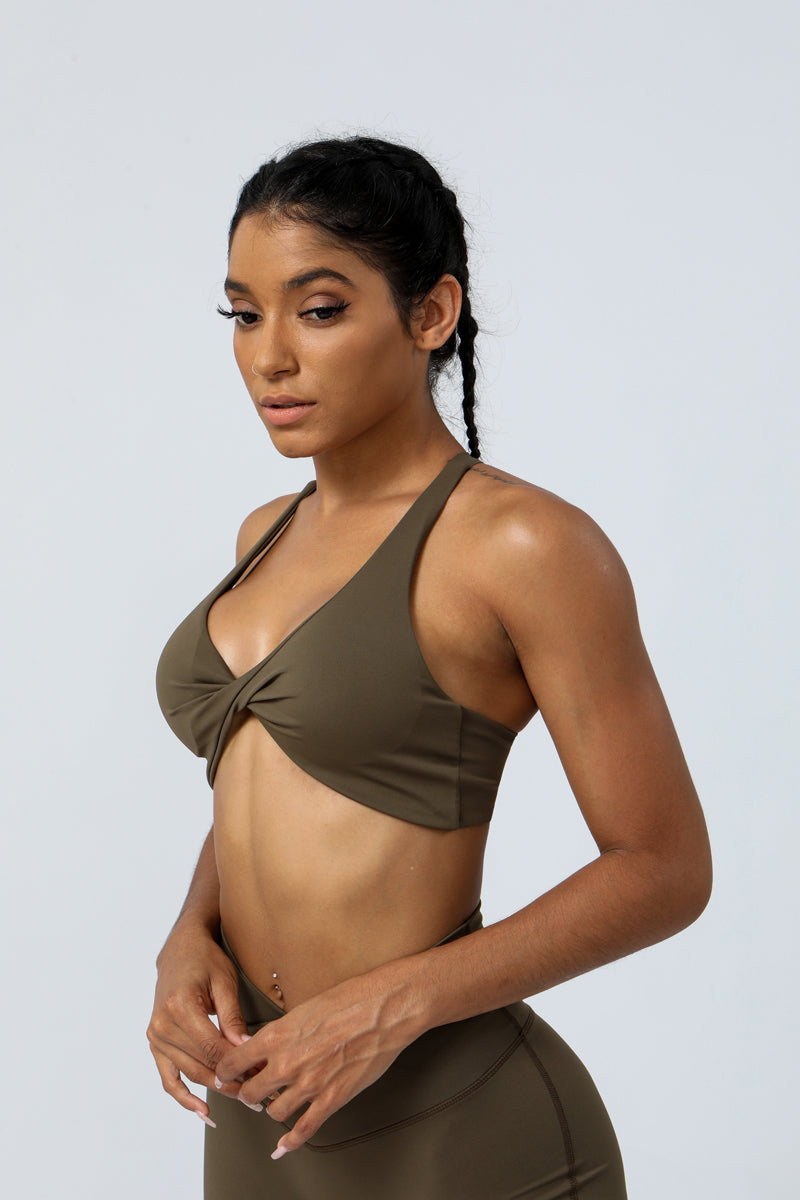 Padded Detachable Twist Sports Bra