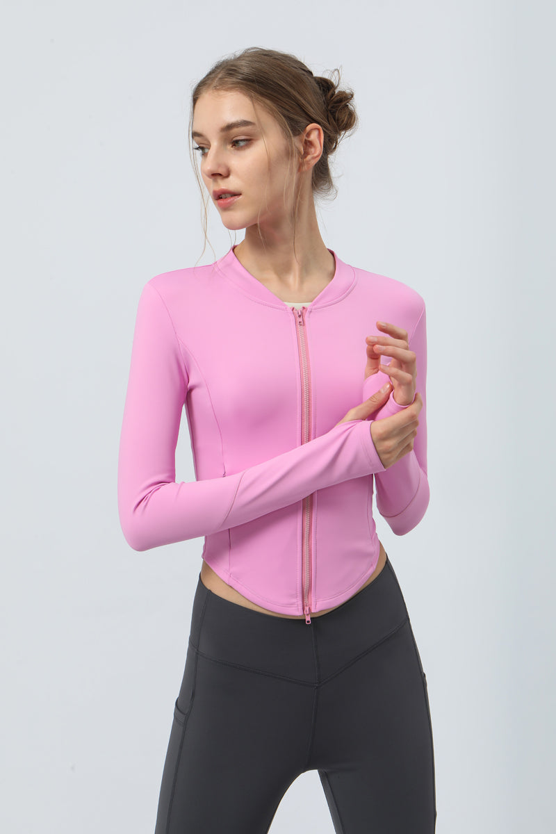 Women's Long-Sleeved Double Zipper perfermance Jacket