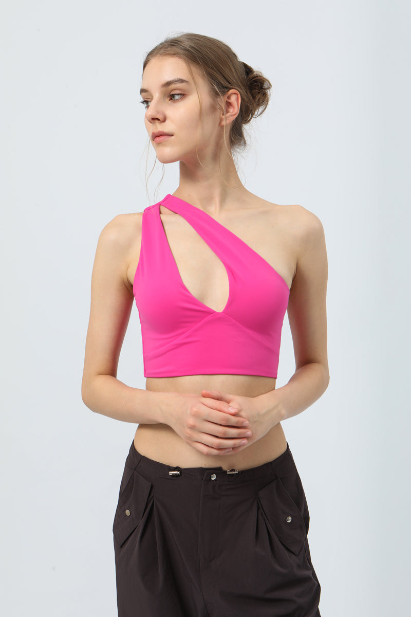 Women One Shoulder Sport Bra