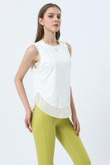 Solid Mesh Insert  Tank Top