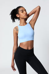 Double Side Brushed Crossed Straps Sports Bra