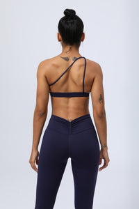 One Shoulder Backless  Cropped  Sport Bra