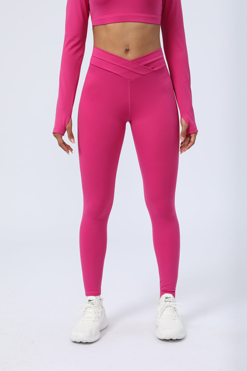 Women's Cross Spliced Peach Butt Lifting Leggings