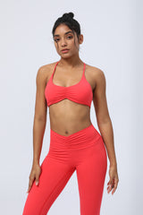 Women's Fitness Exercise Pleated Design Yoga Sports Bra