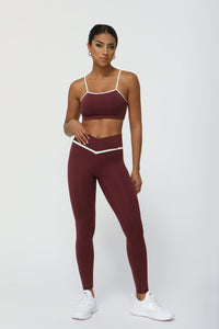 2 Pcs Set Women'S Color Contrast Yoga Bra + Yoga Leggings