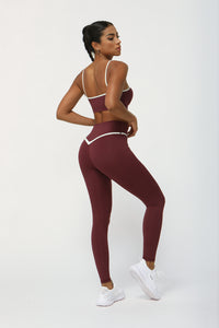 2 Pcs Set Women'S Color Contrast Yoga Bra + Yoga Leggings