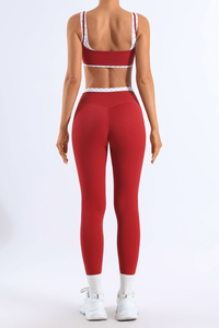 Women's Polka Dot Wide Strap Bra & High Rise Leggings Set