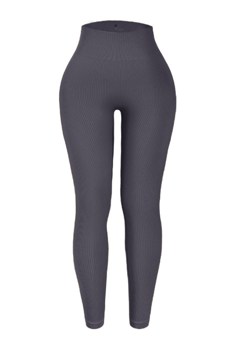 Women High-Waist Ribbed High-Waist Leggings