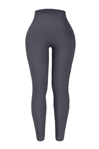 Women High-Waist Ribbed High-Waist Leggings