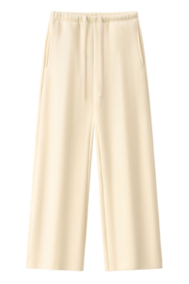 Unisex Fall Drawstring Side Pocket Wide Leg Sweatpants
