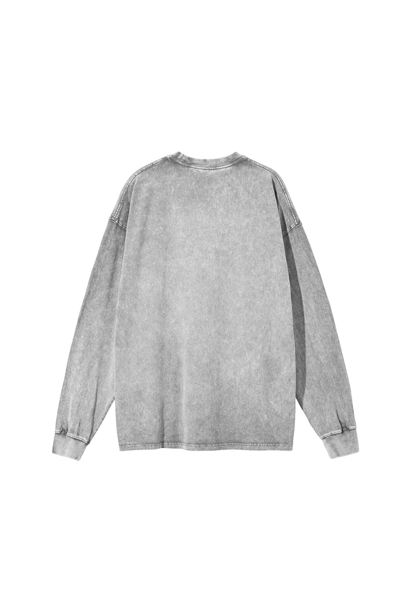 Unisex 100% Cotton Fall Vintage Washed Oversized Pullover