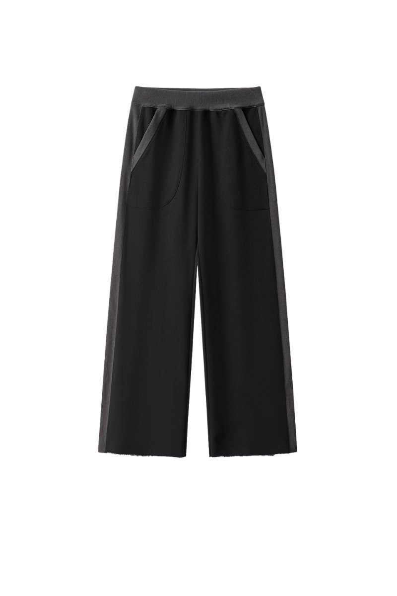 Women's Fall 100% Cotton Contrast-Stitch Caual Sweatpants