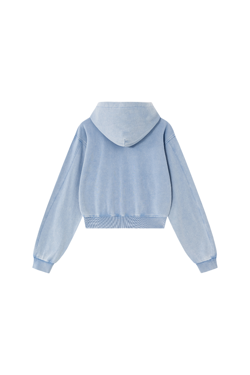 Unisex Fall Campus Cropped Zip Up Hooded Jacket