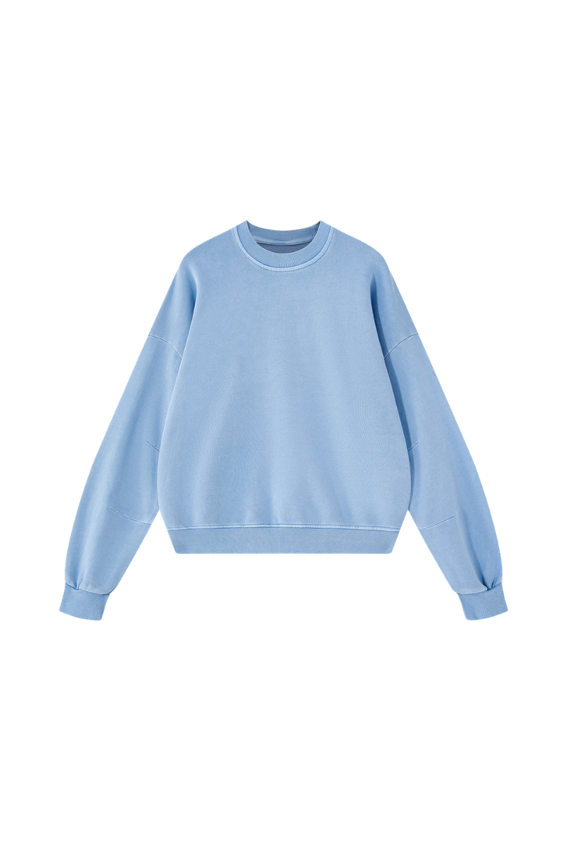 Unisex Fall 100% Cotton Streetwear Washed Relaxed Pullover