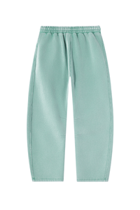 Unisex Fall Fleece Elastic Waist Curved Wide Leg Sweatpants