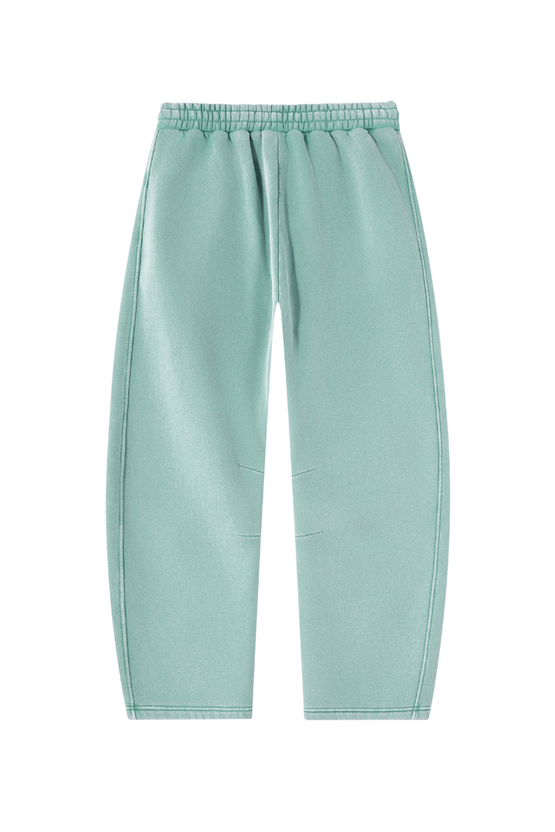 Unisex Fall Fleece Elastic Waist Curved Wide Leg Sweatpants