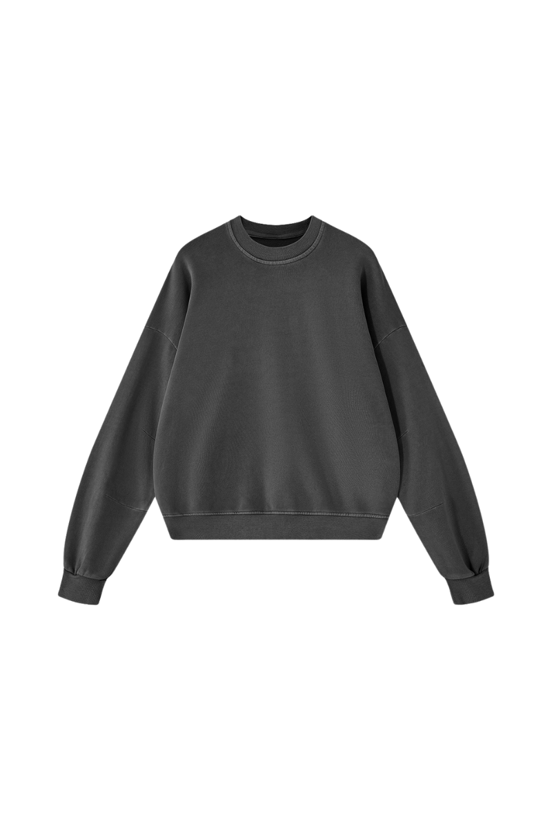 Unisex Fall 100% Cotton Streetwear Washed Relaxed Pullover