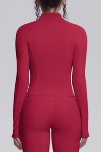 Women's Stand Collar Full Zip Slim Fit Workout Yoga Jacket