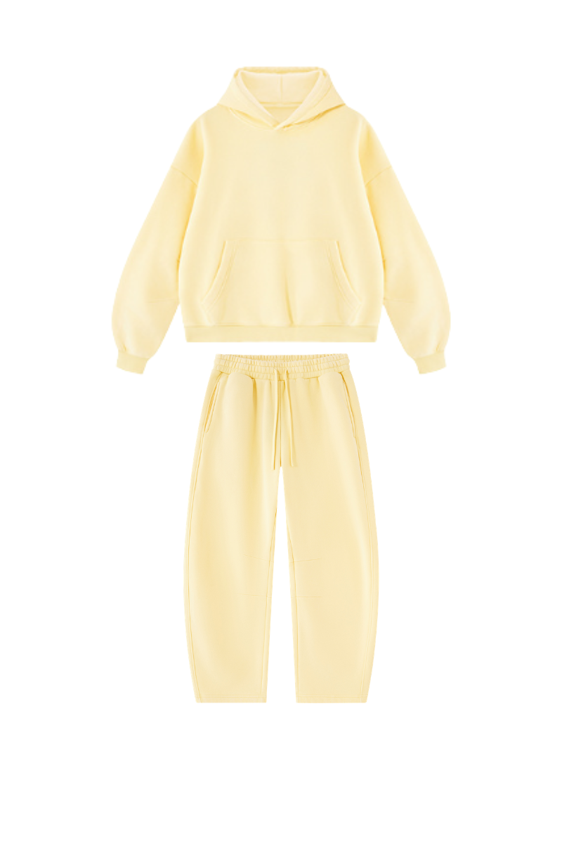 Unisex Fall Fleece Sets:Relaxed Hoodie And Sweatpants