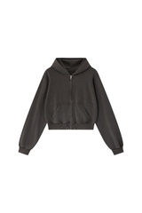 Women's Fall Snowflake Campus Cropped Zip Up Hooded Jacket