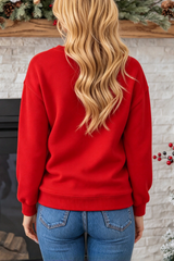 Women's Christmas Colorful Tree Print Crew Neck Sweatshirt