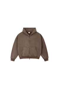 Men's Fall 100% Cotton Retro Boxy Two-Way Zip Hooded Jacket